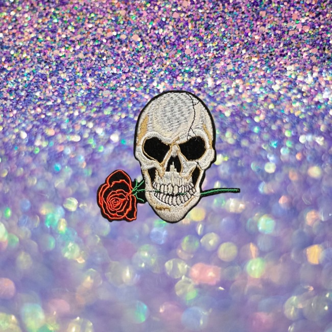 Skull With Rose Patch